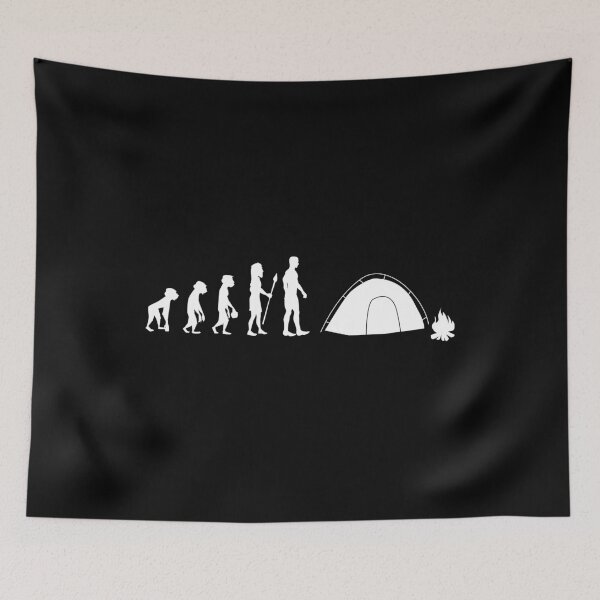Item preview, Camping Shirt funny retro evolution of humans novelty graphic outdoor hobby Gifts for him designed and sold by Orange Pieces.