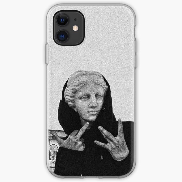 Greek statue Wearing Hoodie iPhone Soft Case