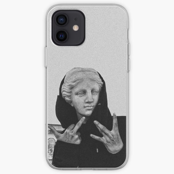 Greek statue Wearing Hoodie iPhone Soft Case