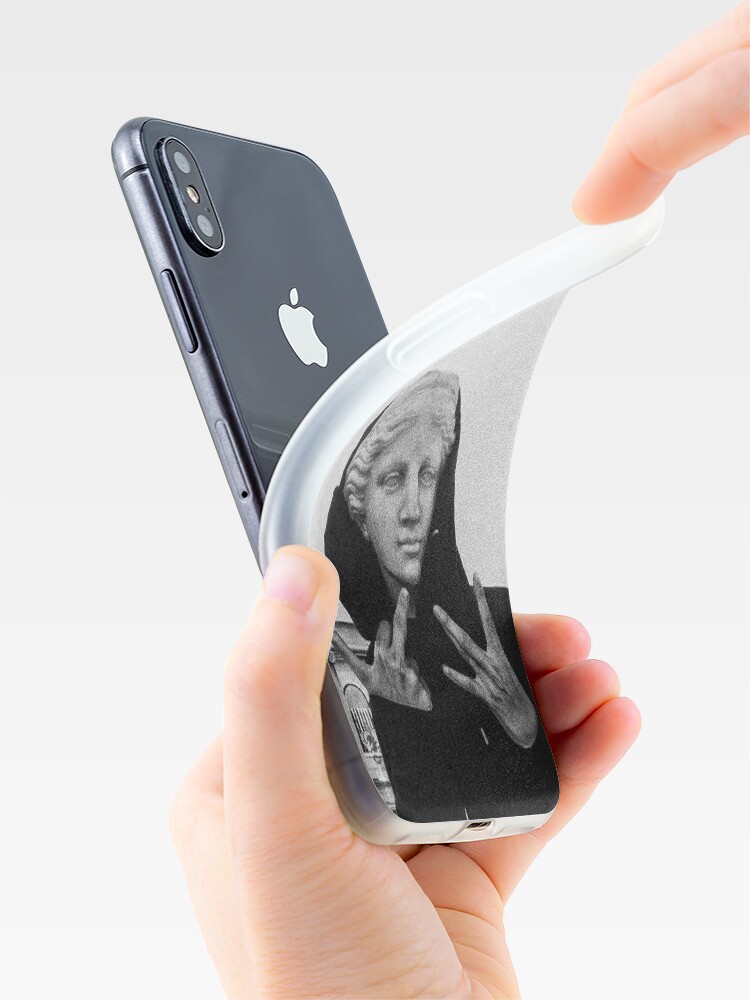 Alternate view of Greek statue Wearing Hoodie iPhone Case & Cover