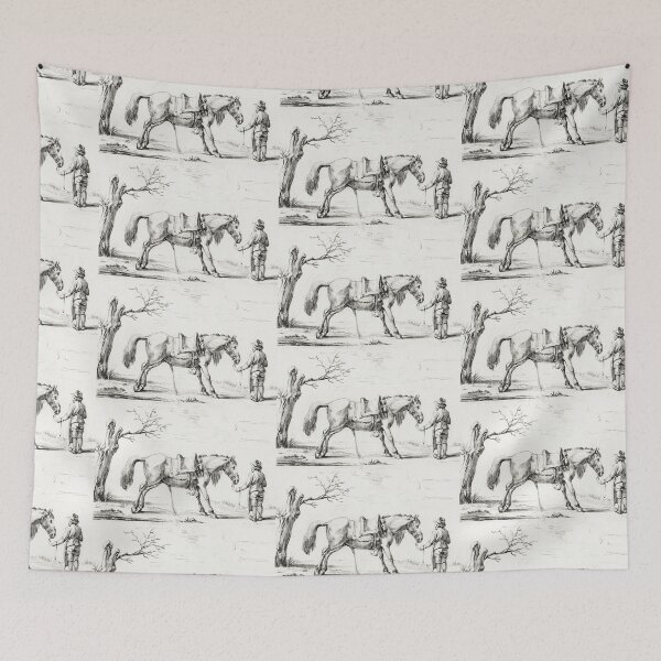Item preview,  Horse in tack vintage illustration  designed and sold by Vintage Designs +.