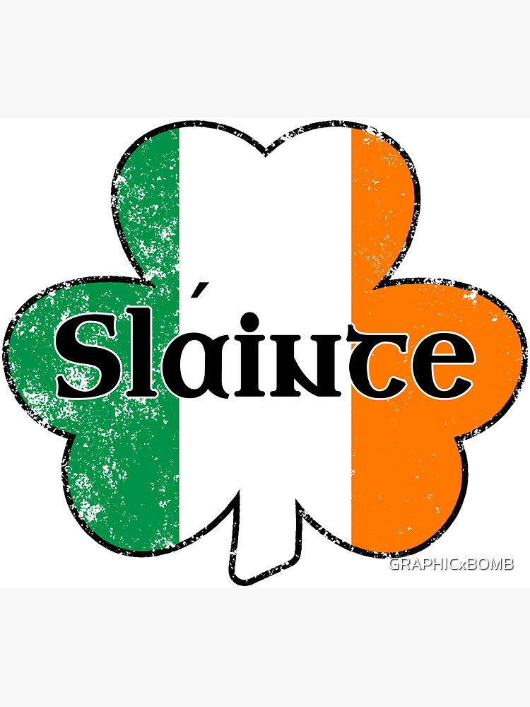 Slainte Irish Flag Shamrock St Patricks Day Cheers Drinking