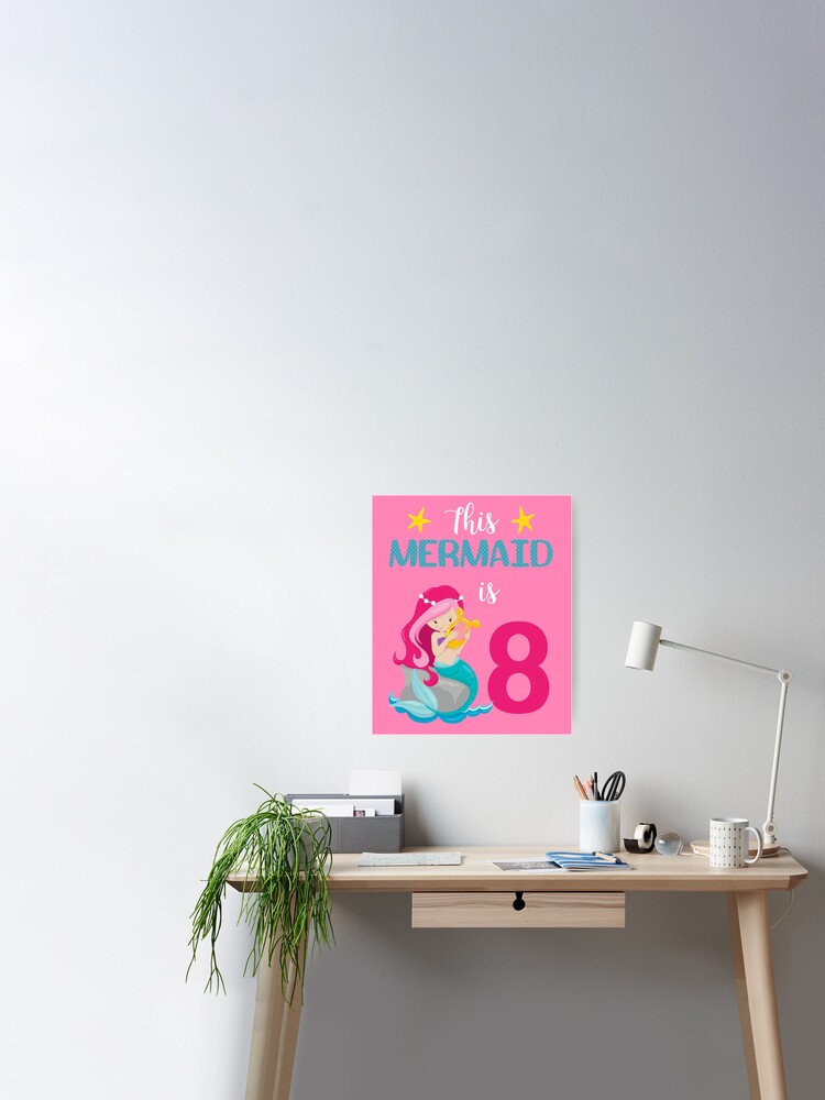 This princess is eight 8 year old girl birthday gift idea Poster by  Jelisandie