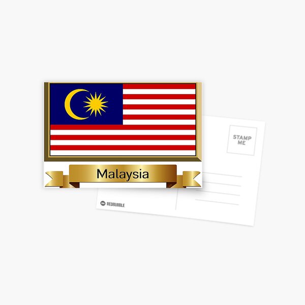 Malaysia Flag Stickers, Gifts and Products - Named Postcard