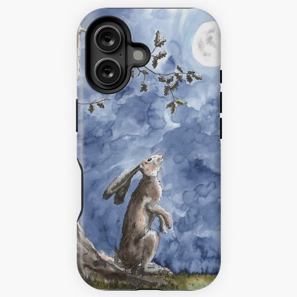 Item preview, Moon-gazing Hare - watercolour illustration designed and sold by Sophie Shaw.