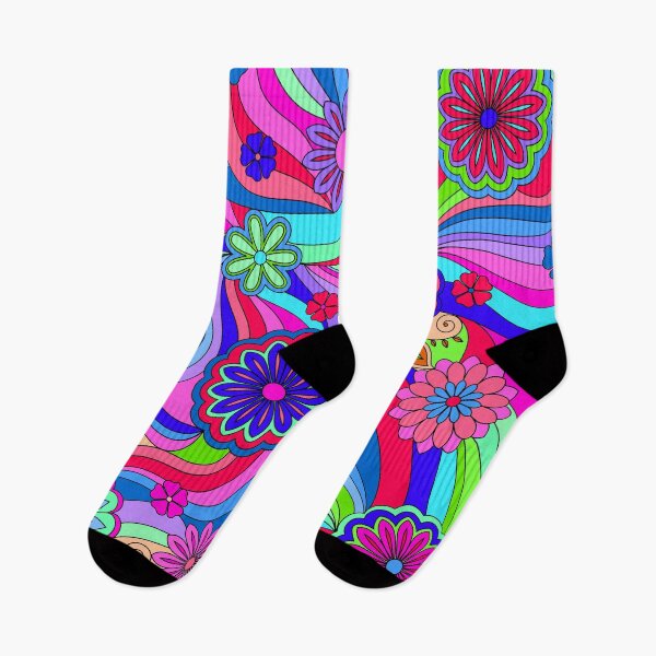 Item preview, Groovy Hippy Flower Power Cool Tones designed and sold by ArtformDesigns.