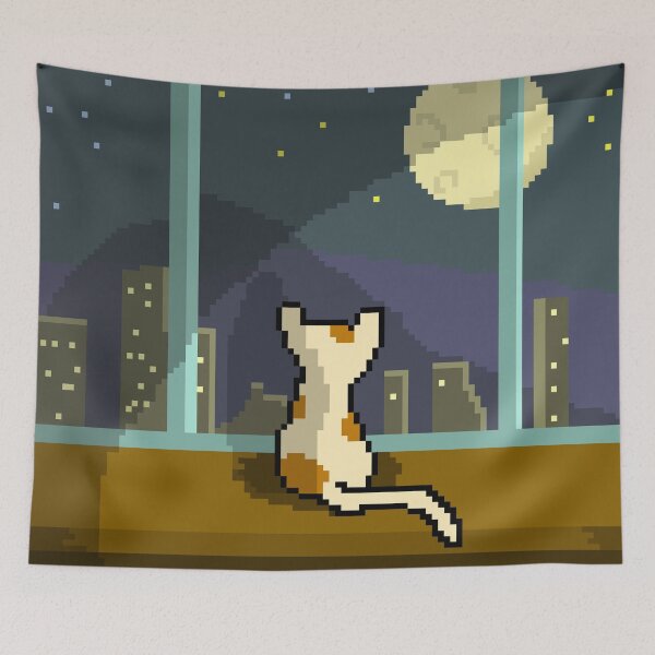 Item preview, Flashes a cat under the moon designed and sold by Jessebladezwork.