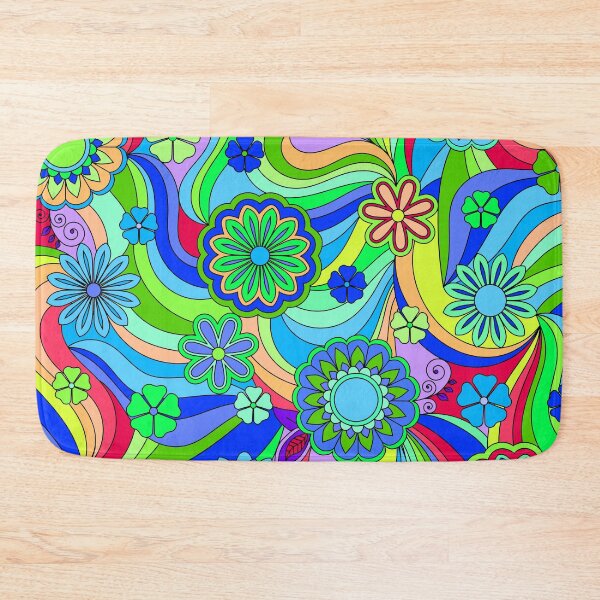 Item preview, Hippy Trippy Flower Power Pattern designed and sold by ArtformDesigns.