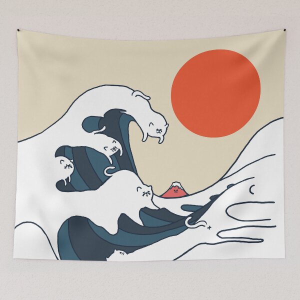Item preview, The Great Wave of Cats Minimal designed and sold by Huebucket.