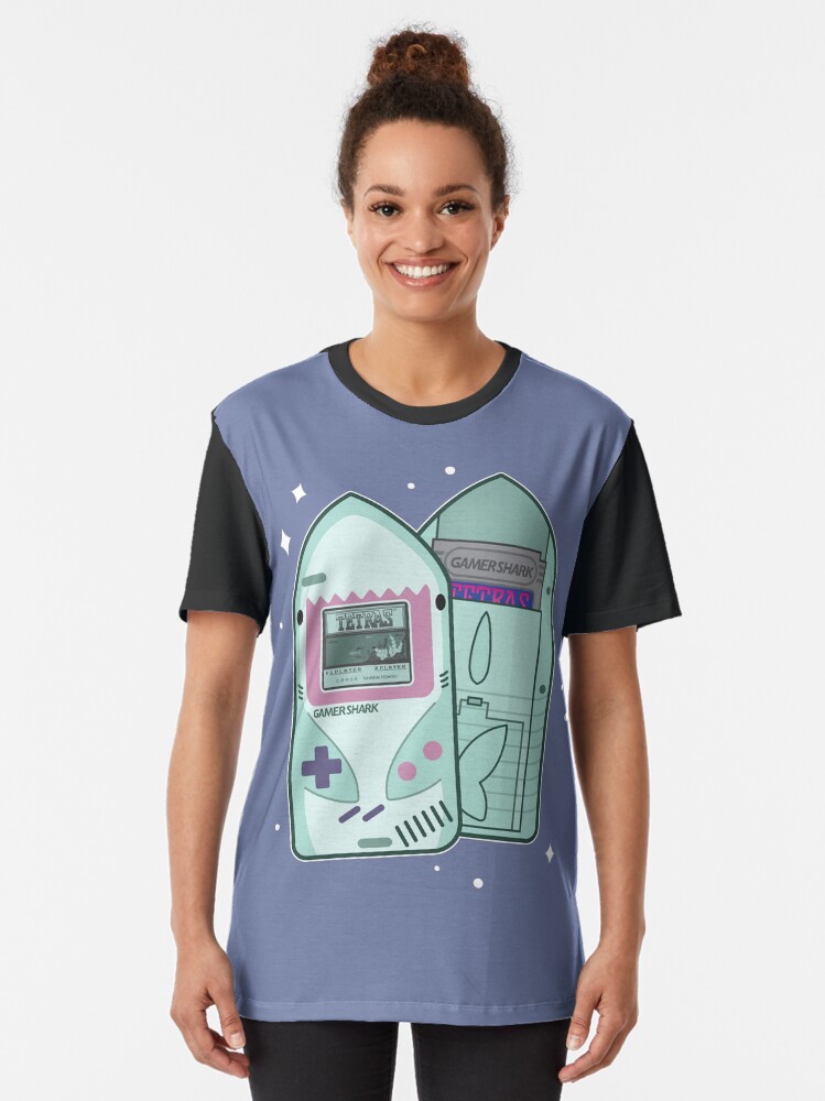 Alternate view of GamerShark Color (Blue) Graphic T-Shirt