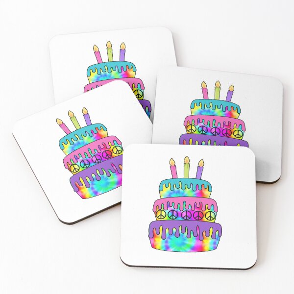 Item preview, Happy Birthday Cake Hippie Tie Dye Psychedelic Candles designed and sold by funnytshirtemp.