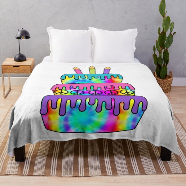 Item preview, Happy Birthday Cake Hippie Tie Dye Psychedelic Candles designed and sold by funnytshirtemp.