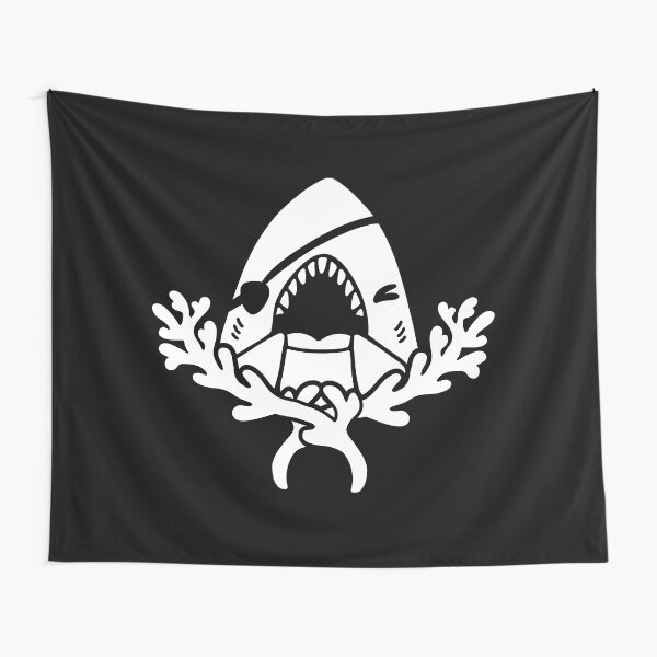 Pirate Sharky Jolly Roger Tapestry