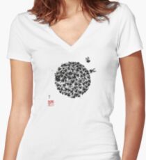Swarm of Honey Bees Women's Fitted V-Neck T-Shirt