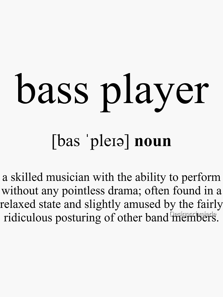 "Bass Player Definition Dictionary Collection" Sticker for Sale by