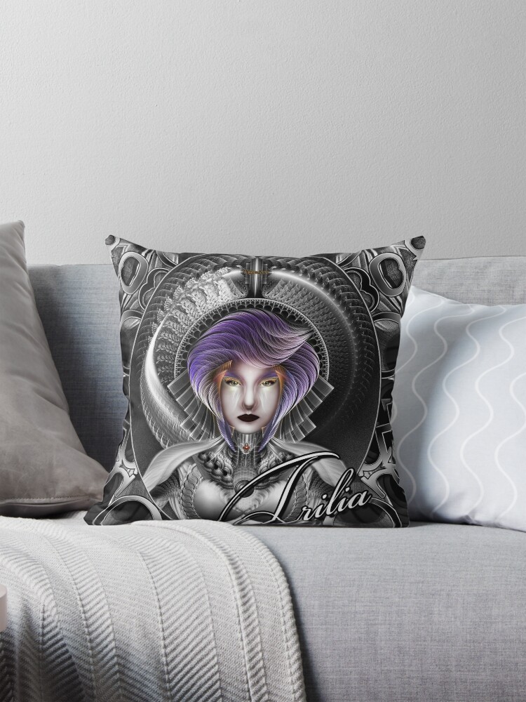 The Beauty Of Trilia MTron GS Fractal Design Art Portrait SCP by Xzendor7 Decorative Art PrintThrow Pillow