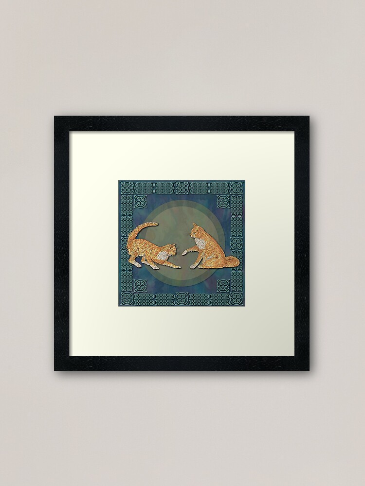 Alternate view of Celtic Cats - Ginger Cats Framed Art Print