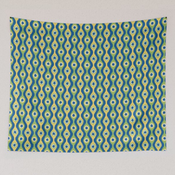 Item preview, Modern Circle Ikat Pattern – Blue Green Yellow designed and sold by WickedRefined - Nicole Demereckis.