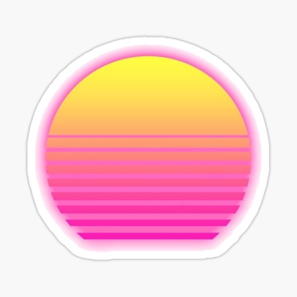 Vaporwave Sunrise Design Sticker