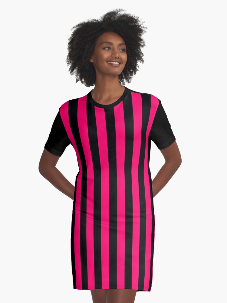 hot pink striped dress