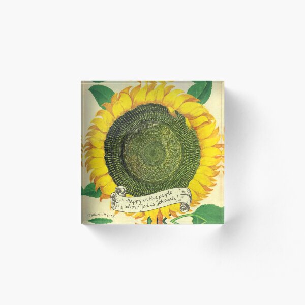 Happy is the people whose God is Jehovah Acrylic Block