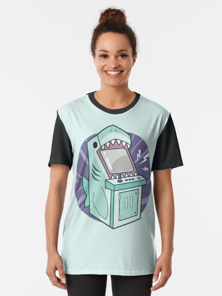 Alternate view of Sharkade Machine Graphic T-Shirt