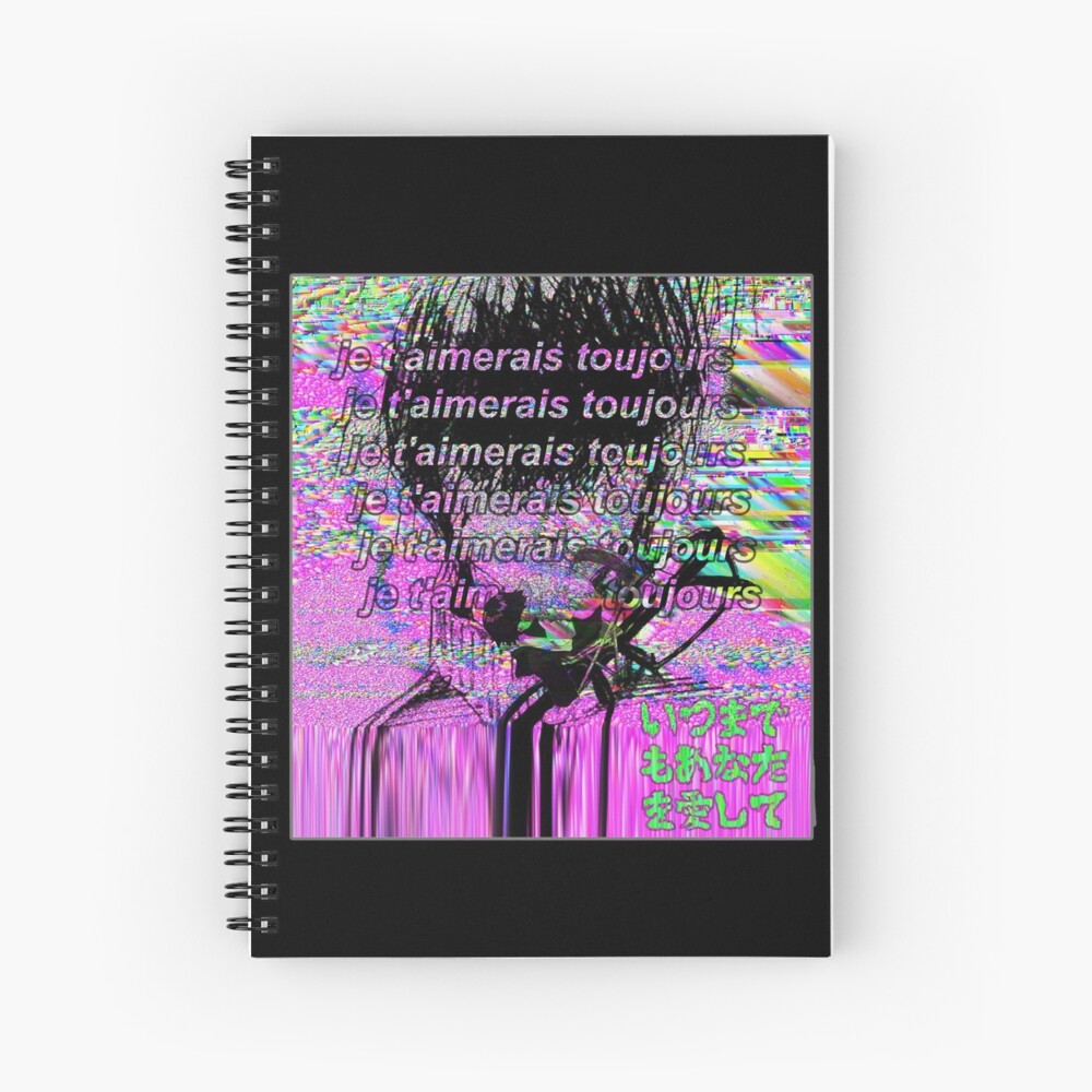 Glitch Wave Ill Love You Forever Sad Japanese Anime Aesthetic Hardcover Journal By Poserboy Redbubble