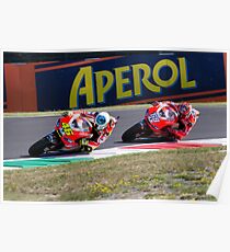 Valentino Rossi & Nicky Hayden in Mugello 2011 Poster