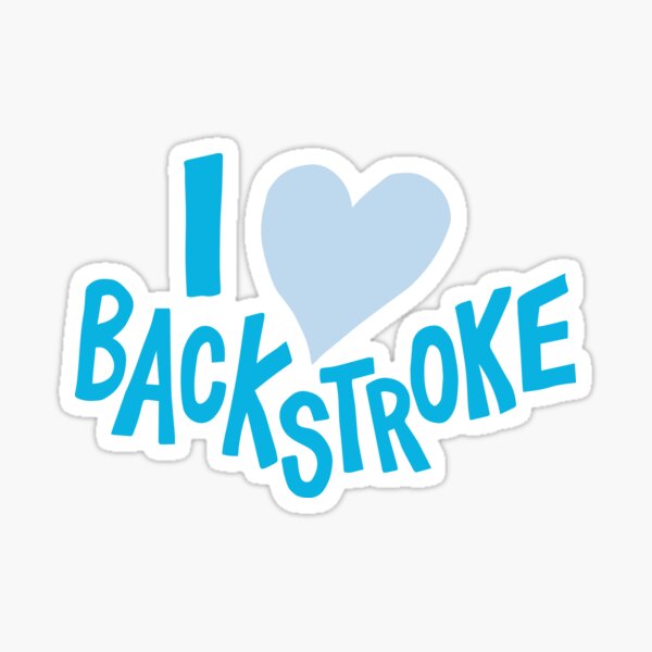 I Heart Backstroke Swimming Sticker