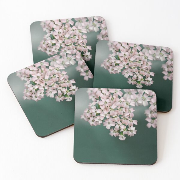 Item preview, Blush Pink Flowers on Dark Emerald Green designed and sold by Brooke T Ryan Photographic Art.