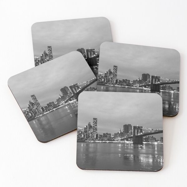 Item preview, Brooklyn Bridge at night B&W designed and sold by Simpsonwildlife.