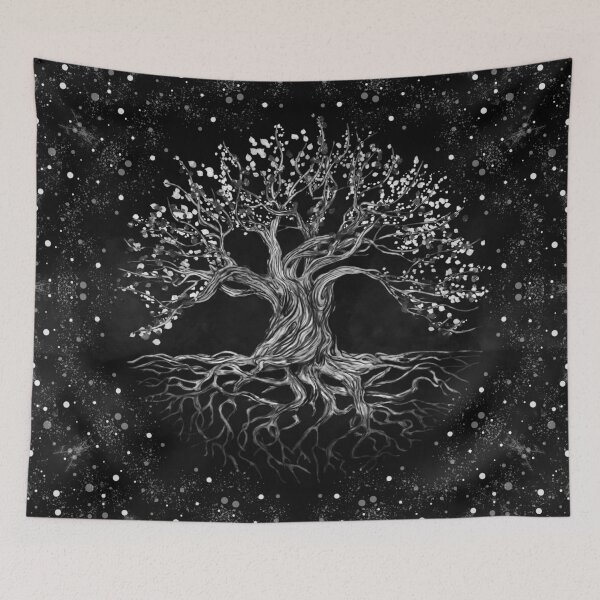 Item preview, Tree of Life Drawing Black and White designed and sold by k9printart.