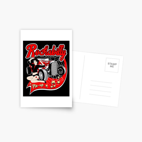 Rockabilly Skull Retro Pin Up Girl Guitar Rock And Roll Vintage Rockers  Sticker for Sale by MemphisCenter