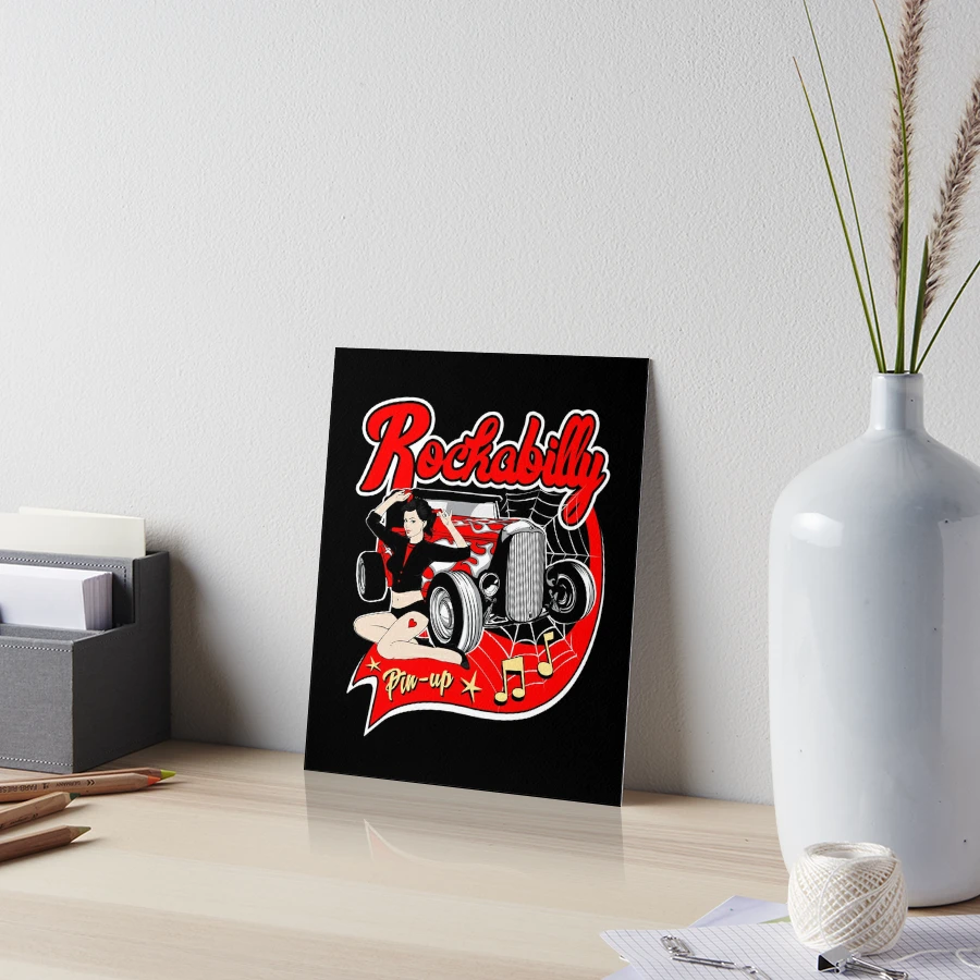 Rockabilly Pin Up Girl Sock Hop Rocker Vintage Classic Rock and Roll Music  | Canvas Print