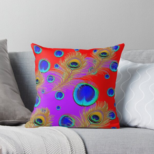 Item preview, PEACOCK EYE FEATHERS RED & FUCHSIA ART designed and sold by sharlesart.