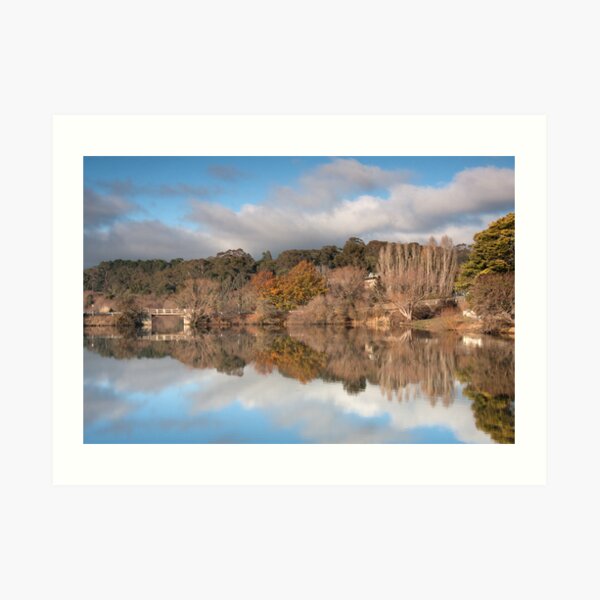 Autumn Bridge, Daylesford Lake Art Print