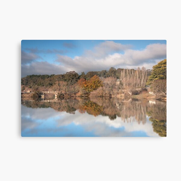 Autumn Bridge, Daylesford Lake Metal Print