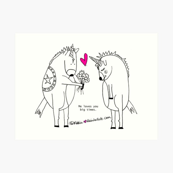 Unicorns in Love Art Print