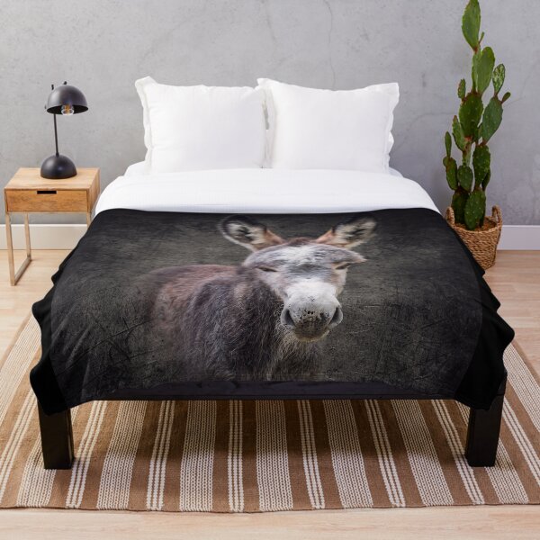 Donkey foal Mattheo Throw Blanket