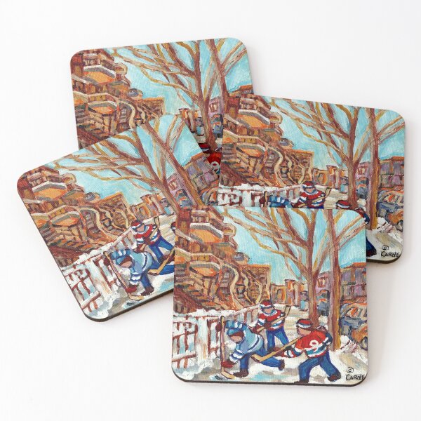 Artikelvorschau, MONTREAL WINTER SCENES HOCKEY AUF DEBULLION CANADIAN ART CAROLE SPANDAU entworfen und verkauft von Carole  Spandau.