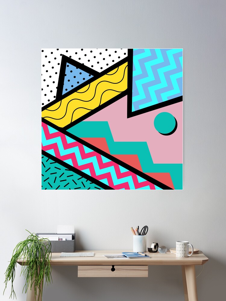 アート・デザイン・音楽 Designs, projects and drawings 1981-1989 1993 Don Aroz Memphis Painting Geometric Abstract Starburst