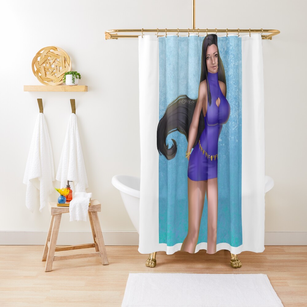 Blue Dress Shower Curtain