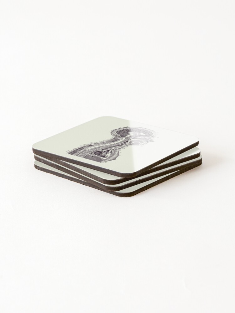 Alternate view of Upper Body Diagram - Vintage Anatomy Print 2 Coasters (Set of 4)