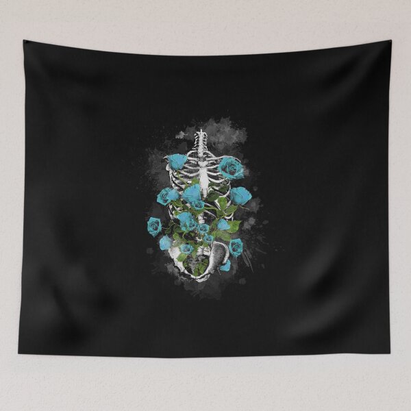 Item preview, Bones and Botany, rib cage, Anatomy, ribcage, skeleton light blue roses designed and sold by Collagedream.