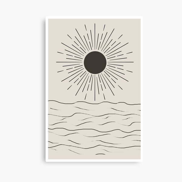 Abstract sun and ocean Canvas Print