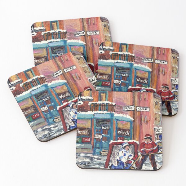Item preview, MONTREAL WINTER HOCKEY SCENE NEAR WILENSKY DINER WITH JJ JOUBERT TRUCK designed and sold by Carole  Spandau.