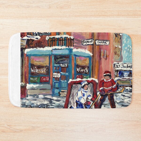 Item preview, MONTREAL WINTER HOCKEY SCENE NEAR WILENSKY DINER WITH JJ JOUBERT TRUCK designed and sold by Carole  Spandau.