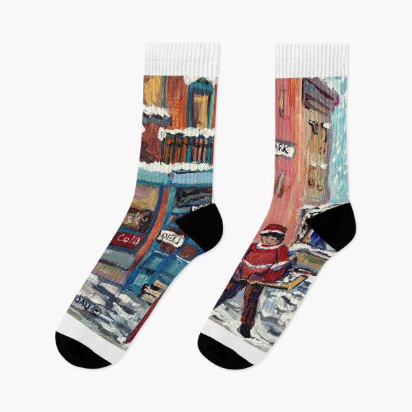 Item preview, MONTREAL WINTER HOCKEY SCENE NEAR WILENSKY DINER WITH JJ JOUBERT TRUCK designed and sold by Carole  Spandau.