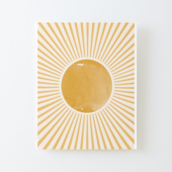 Retro Sun Mid Century Modern Aufgezogener Druck auf Leinwandkarton