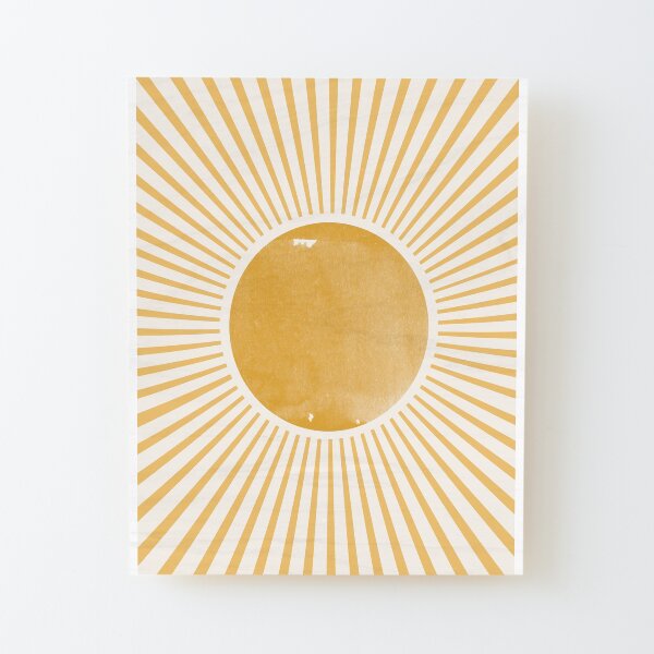 Retro Sun Mid Century Modern Wood Mounted Print
